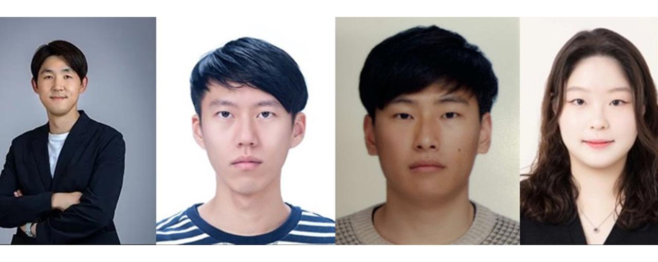 △(왼쪽부터) 고려대학교 세종캠퍼스 전자및정보공학과 황한정 교수,  이윤성 박사, 이형탁 박사, 천혜란 박사